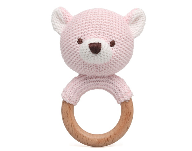 Mordedor de ganchillo Oso rosa